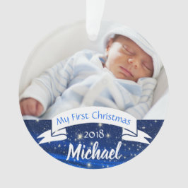 Baby Boy First Kerstfoto Ornament