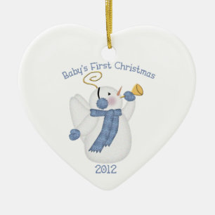 Baby Boy First Kerstmis 2012 Keramisch Ornament