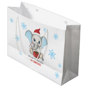 Baby Boy First Kerstmis Elephant Feestdagen Groot Cadeauzakje