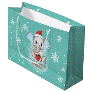 Baby Boy First Kerstmis Elephant Feestdagen Groot Cadeauzakje