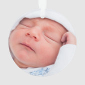 Baby Boy First Kerstmis Foto Snowflakes Ornament (achterkant)