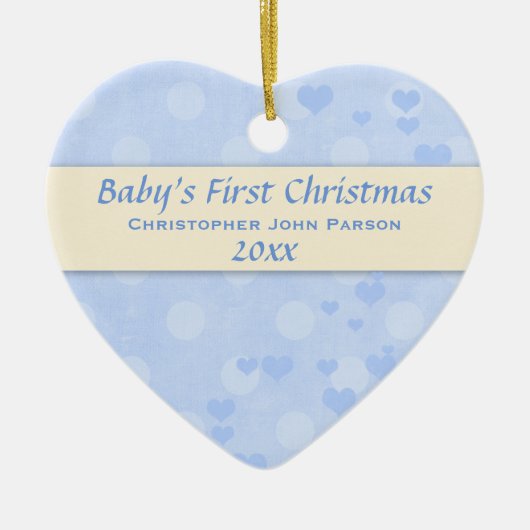 Baby Boy First Kerstversiering Keramisch Ornament (Voorkant)