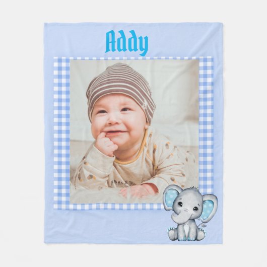 Baby Boy Fleece Blanket met foto (Voorkant)