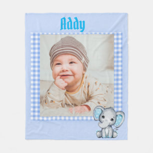 Baby Boy Fleece Blanket met foto  Deken