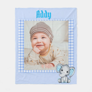 Baby Boy Fleece Blanket met foto Deken
