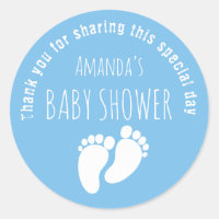 Baby Boy Footprint Baby shower Blauw
