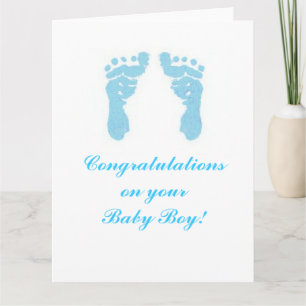"Baby Boy Footprint" Big 8,5-inch x11-inch kaart