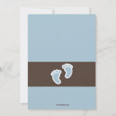 Baby Boy Footprints Faire-part de naissance photo (Dos)