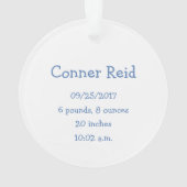 Baby Boy Foto Blue Babys eerste kerstmis Ornament (achterkant)