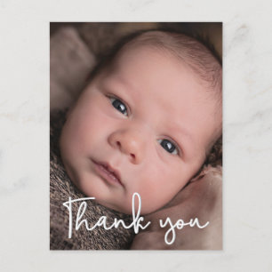 Baby Boy Foto Dank je Script Birth Briefkaart