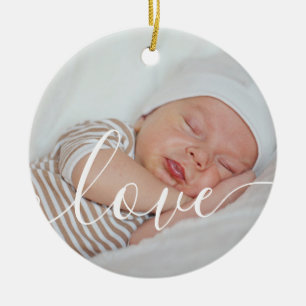 Baby Boy Foto's Witboek Aankondiging Keramisch Ornament