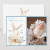 Baby Boy Fotoscript geboorteaankondiging Aankondiging (Voorkant / Achterkant)