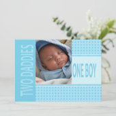 Baby Boy Gay Dads Faire-part de naissance (Debout devant)