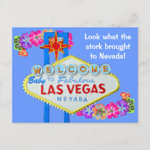 Baby Boy Geboorteaankondiging Las Vegas Aankondigingskaart