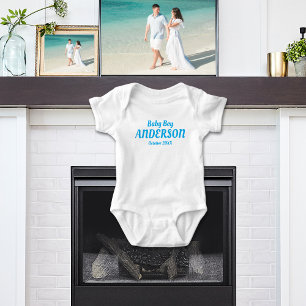 Baby Boy Geboorteaankondiging - Naam, Maand, Jaar Romper