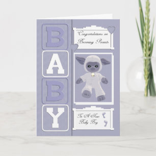 Baby Boy gefeliciteerd met kleine schapen Kaart