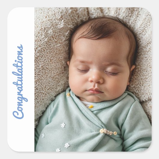 Baby Boy Gefeliciteerd Sticker Geboorte (Voorkant)