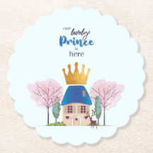 Baby Boy gekroond Blauw Goud Fairy Prince Castle