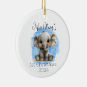 Baby Boy gepersonaliseerde olifant Ornament (Rechts)