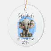 Baby Boy gepersonaliseerde olifant Ornament (Links)