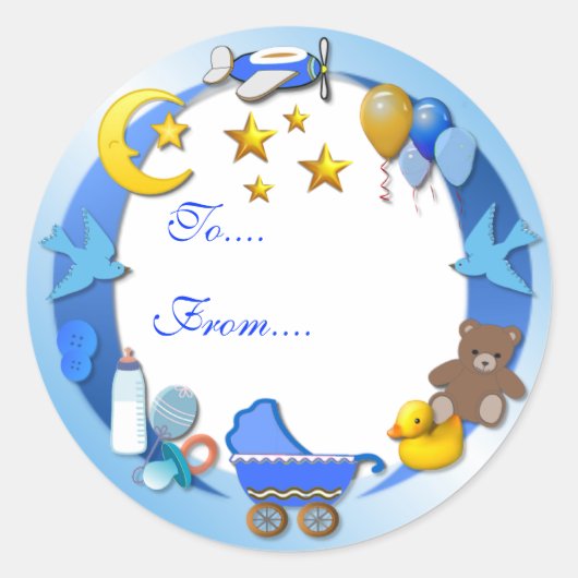 Baby Boy Gift Sticker (Voorkant)