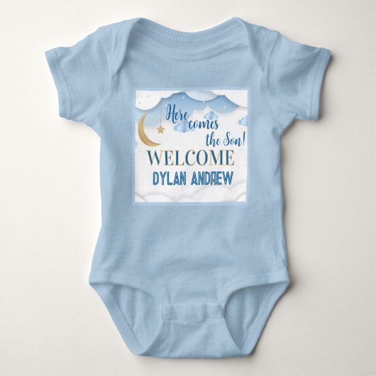 Baby Boy Gift! Verwelkom hem hiermee Romper (Voorkant)