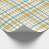 Baby Boy Gift Wrap | Blue Gingham Check Cadeaupapier (Hoek)
