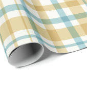 Baby Boy Gift Wrap | Blue Gingham Check Cadeaupapier (Rol Hoek)