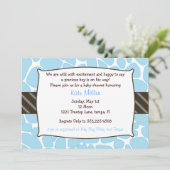 Baby Boy Giraffe doucheuitnodiging Kaart (Staand voorkant)