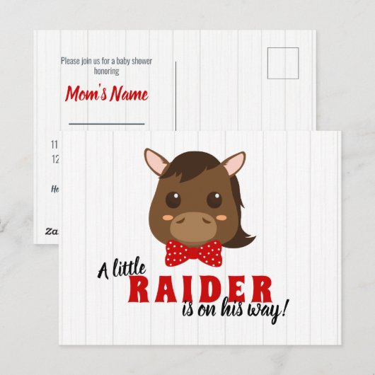 Baby Boy Horse Baby shower Invitation (Devant / Derrière)