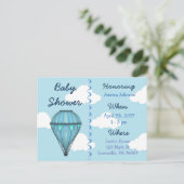 Baby Boy Hot Air Balloon Baby shower Invitation (Debout devant)