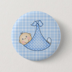 Baby Boy in Blanket Ronde Button 5,7 Cm
