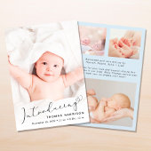 Baby Boy Introductie Foto Collage Birth Aankondiging