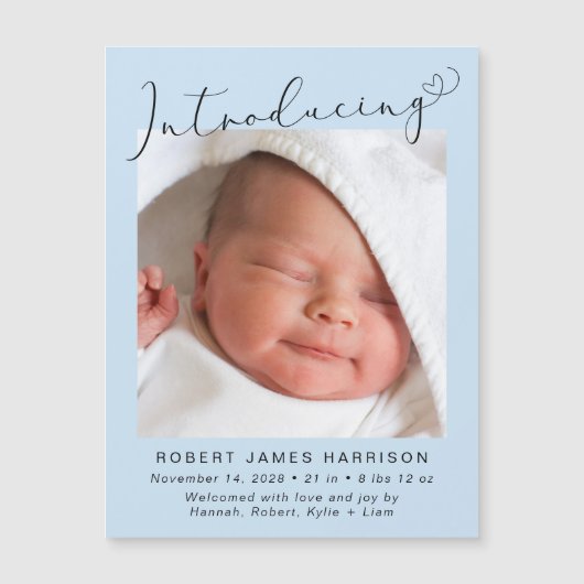 Baby Boy Introduit Photo Faire-part de naissance (Devant)