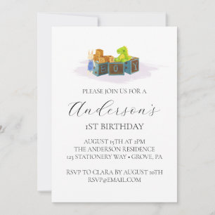 Baby Boy Invitation pour le premier anniversaire