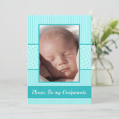 Baby Boy is mijn Godouders Uitnodiging (Staand voorkant)