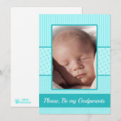 Baby Boy is mijn Godouders Uitnodiging (Voorkant / Achterkant)