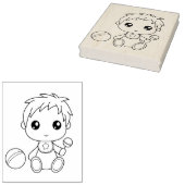 Baby Boy Jumpsuit Kleurplaat Rubberstempel (Gestempeld)