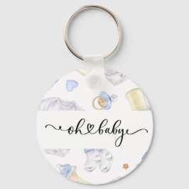 Baby Boy Keychain | Baby Shower Favor Keepsake