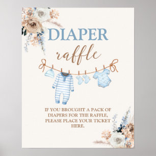 Baby Boy Kleding Luier Raffle teken Poster
