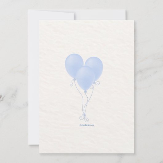 Baby Boy Lange Afstand Douche Uitnodiging (Achterkant)