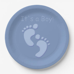 Baby Boy Little Feet Baby shower Paper Borden Papieren Bordje
