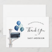 Baby Boy Long Distance Douche Carte de remerciemen (Devant / Derrière)