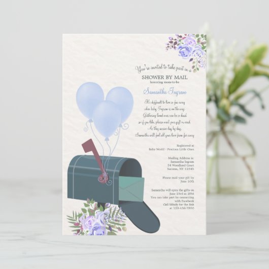 Baby Boy Long Distance Shower Invitation (Debout devant)