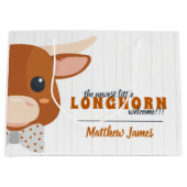 Baby Boy Longhorn Burnt Orange Groot Cadeauzakje (Voorkant)