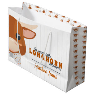 Baby Boy Longhorn Burnt Orange Groot Cadeauzakje