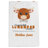 Baby Boy Longhorn Burnt Orange Medium Cadeauzakje (Voorkant)