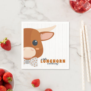 Baby Boy Longhorn verbrand Oranje Baby shower Servet