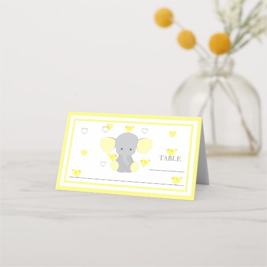 Baby Boy Meisje Douche Gele Olifant Tafel (Voorkant)