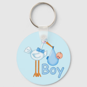 Baby Boy met Stork Sleutelhanger